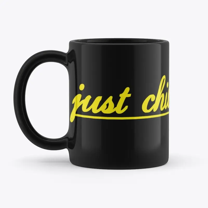 Just chilling black mug